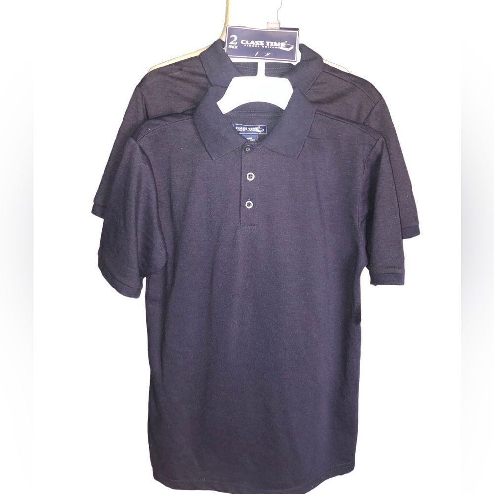 💕5️⃣for 25 2 Class time boys navy school polos size 14/16